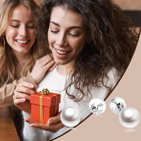 14k White Gold Pearl Necklace and 18k Pearl Earrings Set for Women in Saudi Arabia