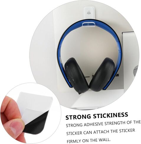 Headphone Hanger Gaming Headphone Stand Earphone Stand Headphone Holder Sticky Hooks for Hanging Headphone Wall Hanger Headset Mount Headset Rack Display Stand Acrylic in Saudi Arabia