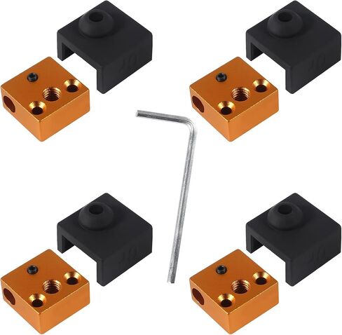 DIANN 4pcs CR10 Heater Block with Silicone Sock for Ender 3, Ender 3 Pro, Ender 3 V2, Ender 5, Ender 5 Pro, CR-10, CR-10S 3D Printer (Silver) in Saudi Arabia