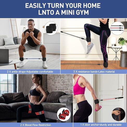 Resistance Bands for Working Out Women Resistance Bands for Legs and Buff,Booty Bands for Women Glutes & Hip Building,Ankle Resistance Bands with Cuffs for Working Out in Saudi Arabia