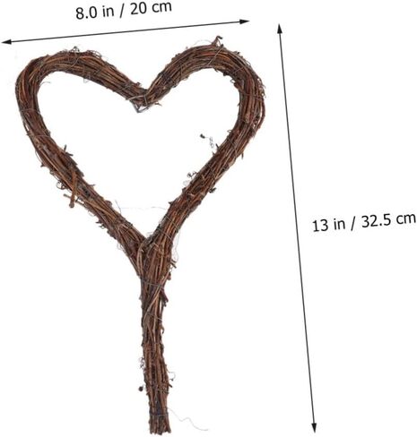 IMIKEYA 2pcs Grapevine Wreaht Rings Grapevine Wreath Wicker Wreaths for Crafts Door Hanging Wreath Grapevine Garland Vintage Rings Heart-Shaped Garland Christmas Wedding Photography in Saudi Arabia