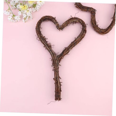 IMIKEYA 2pcs Grapevine Wreaht Rings Grapevine Wreath Wicker Wreaths for Crafts Door Hanging Wreath Grapevine Garland Vintage Rings Heart-Shaped Garland Christmas Wedding Photography in Saudi Arabia