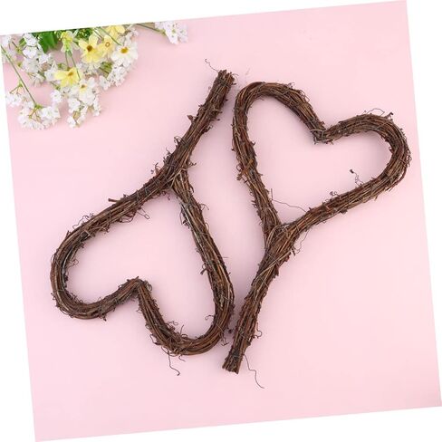 IMIKEYA 2pcs Grapevine Wreaht Rings Grapevine Wreath Wicker Wreaths for Crafts Door Hanging Wreath Grapevine Garland Vintage Rings Heart-Shaped Garland Christmas Wedding Photography in Saudi Arabia