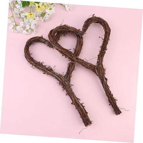 IMIKEYA 2pcs Grapevine Wreaht Rings Grapevine Wreath Wicker Wreaths for Crafts Door Hanging Wreath Grapevine Garland Vintage Rings Heart-Shaped Garland Christmas Wedding Photography in Saudi Arabia