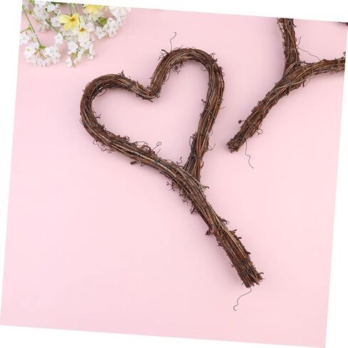IMIKEYA 2pcs Grapevine Wreaht Rings Grapevine Wreath Wicker Wreaths for Crafts Door Hanging Wreath Grapevine Garland Vintage Rings Heart-Shaped Garland Christmas Wedding Photography in Saudi Arabia