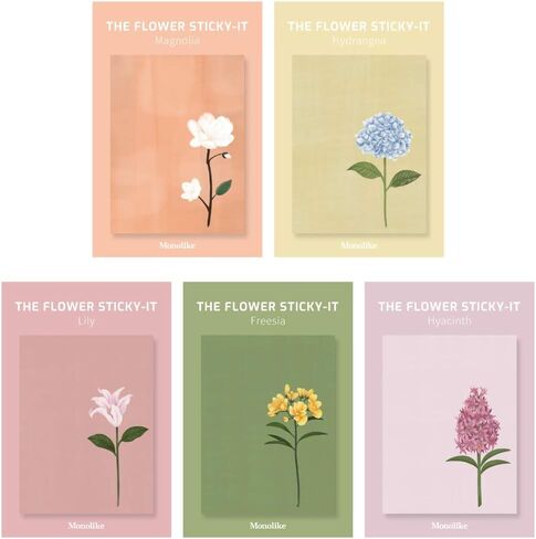 Monolike Flower for You Sticky-it - 6p Set Self-Adhesive Memo Pad 50 Sheets in Saudi Arabia