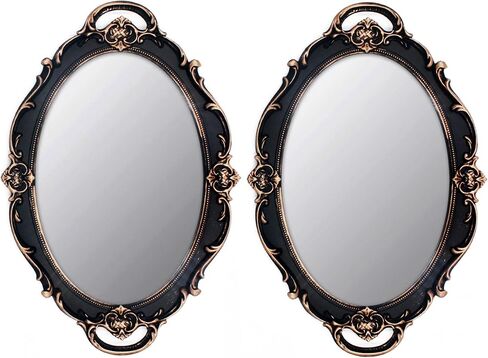 Vintage Mirror Small Wall Mirror Hanging Mirror 14.5 x 10 inchs Oval Blue Pack of 2 in Saudi Arabia