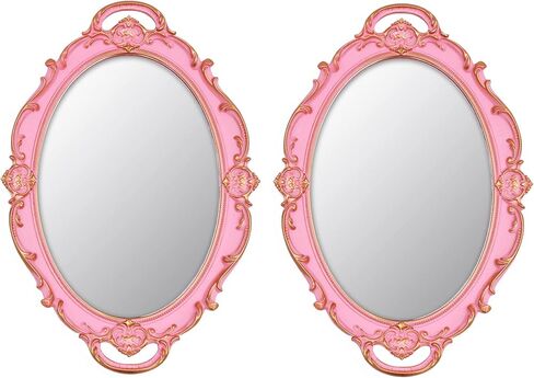 Vintage Mirror Small Wall Mirror Hanging Mirror 14.5 x 10 inchs Oval Blue Pack of 2 in Saudi Arabia