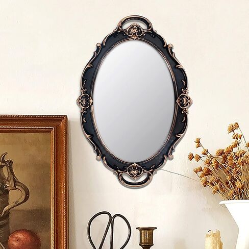 Vintage Mirror Small Wall Mirror Hanging Mirror 14.5 x 10 inchs Oval Blue Pack of 2 in Saudi Arabia