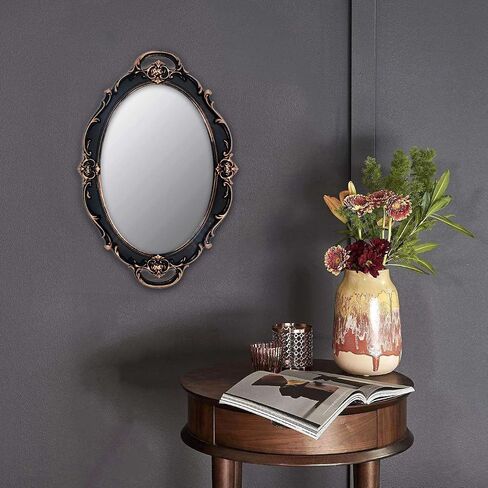 Vintage Mirror Small Wall Mirror Hanging Mirror 14.5 x 10 inchs Oval Blue Pack of 2 in Saudi Arabia