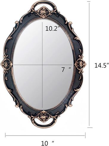 Vintage Mirror Small Wall Mirror Hanging Mirror 14.5 x 10 inchs Oval Blue Pack of 2 in Saudi Arabia