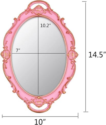 Vintage Mirror Small Wall Mirror Hanging Mirror 14.5 x 10 inchs Oval Blue Pack of 2 in Saudi Arabia