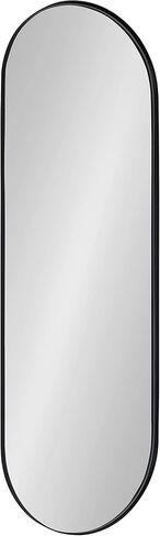 Kate and Laurel Rollo Midcentury Capsule Wall Mirror, 16 x 48, Black, Decorative Full Length Oval Mirror for Wall in Saudi Arabia
