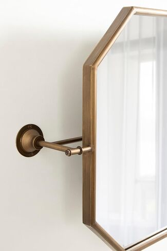 Kate and Laurel Darbridge Vintage Octagon Pivoting Mirror with Adjustable Design, 24x47, Gold in Saudi Arabia