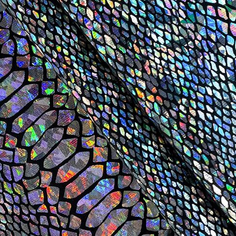| Snake Skin Texture Faux Leather Fabric 54" Wide, Soft Embossed Vinyl for Sewing Crafts and Home Upholstery, Sold by The Yard-Black in Saudi Arabia