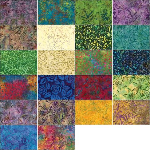 Bali Batik Fantasy Garden 5X5 Pack 42 5-inch Squares Charm Pack Benartex in Kuwait