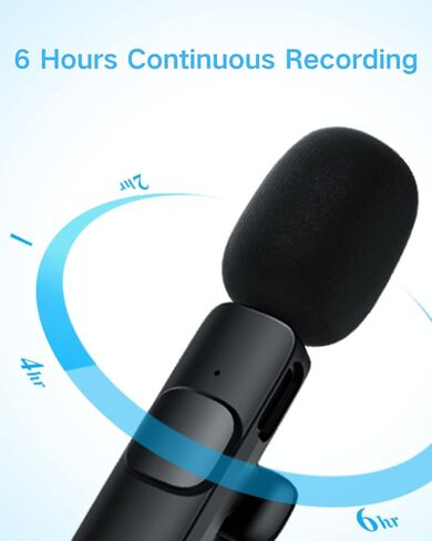 Wireless Lavalier Microphone Compatible with iPhone, Dual Mini Lapel Mic for Phone Video Recording, Wireless Clip On Microphone for TikTok YouTube Live Stream Vlog in Saudi Arabia