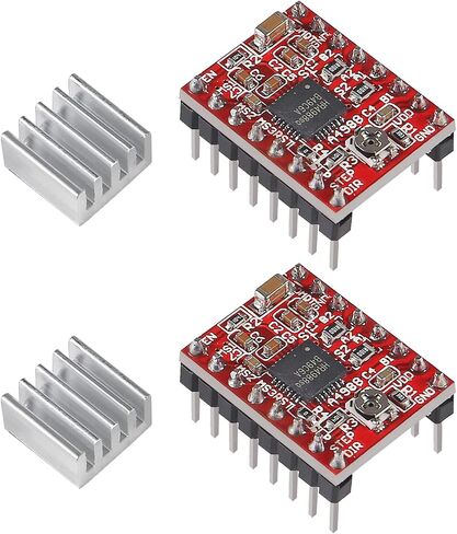 2 قطعة A4988 Stepstick محرك متدرج نموذج مشغل مع بالوعة الحرارة للطابعة ثلاثية الأبعاد Reprap مناسبة لاردوينو CNC in Saudi Arabia
