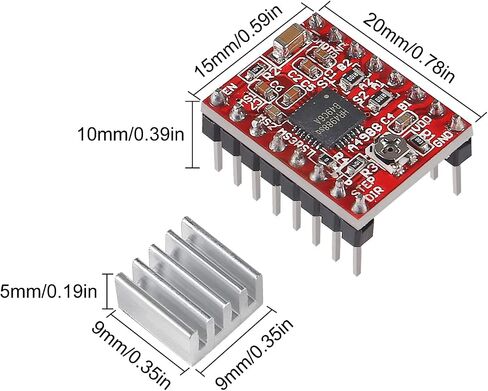 2 قطعة A4988 Stepstick محرك متدرج نموذج مشغل مع بالوعة الحرارة للطابعة ثلاثية الأبعاد Reprap مناسبة لاردوينو CNC in Saudi Arabia