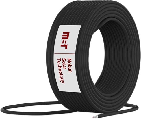 سلك MST PV - 300 قدم - سلك/كابل شمسي نحاسي مقاوم للأشعة فوق البنفسجية، لتمديد الألواح الشمسية والأنظمة الكهروضوئية - 8AWG/10AWG/12AWG - أسود وأحمر (أحمر، 10AWG) in Kuwait