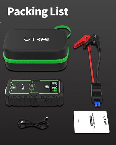 UTRAI Portable Car Jump Starter, 5000A Peak 27000mAh Jump Starter Battery Pack, 12V Jump Box for Car Battery up to All Gas or 8.5L Diesel Engine with 10w Wireless Charger/USB QC 3.0/LED Flashlight in Saudi Arabia