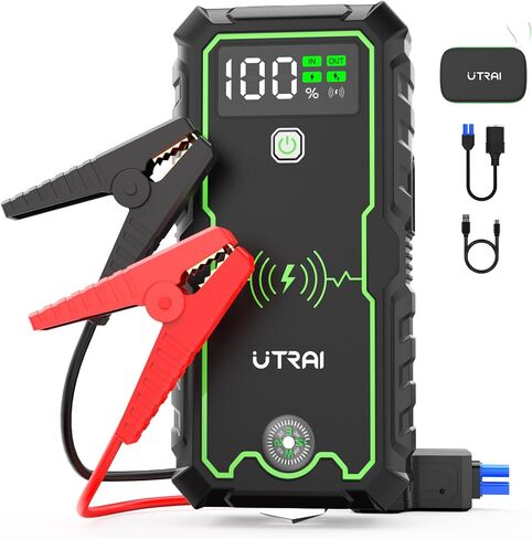 UTRAI Portable Car Jump Starter, 5000A Peak 27000mAh Jump Starter Battery Pack, 12V Jump Box for Car Battery up to All Gas or 8.5L Diesel Engine with 10w Wireless Charger/USB QC 3.0/LED Flashlight in Saudi Arabia