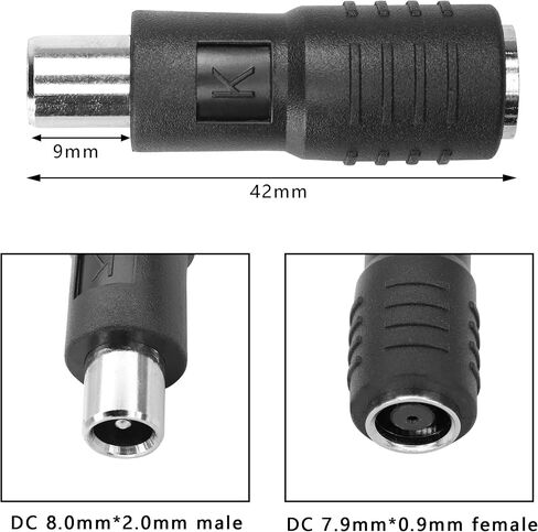 PNGKNYOCN DC 7909 to DC 8020 Adapter，DC 8mm Male to DC 8020 Female and DC 8020 Male to DC 8mm Female Connector, for Solar Panel RV Portable Power Station（2-Pack） in Saudi Arabia