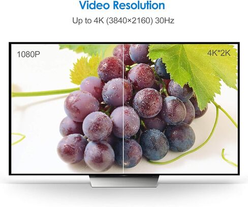 كابل رانكي HDMI، يدعم إيثرنت، 3D، 4K وإرجاع الصوت، 6FT، أسود in Kuwait