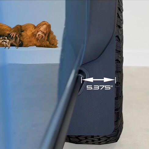 Rock Rail Front Ford Bronco Mud Flaps for Sasquatch 2021-2024 - Extra Wide Mud Flap, Designed for Tough Rugged Conditions, Easy Install, Made in USA (2 Pcs) in Saudi Arabia