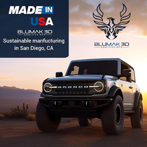 Rock Rail Front Ford Bronco Mud Flaps for Sasquatch 2021-2024 - Extra Wide Mud Flap, Designed for Tough Rugged Conditions, Easy Install, Made in USA (2 Pcs) in Saudi Arabia