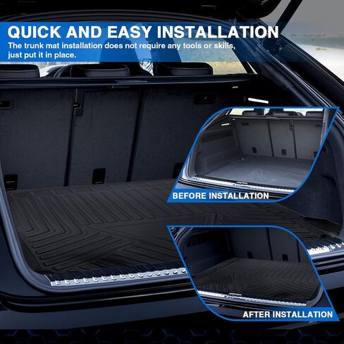 MotorFansClub Cargo Liner Fit for Audi Q5 SQ5 2018 2019 2020 2021 2022 2023 Trunk Liner Tray Heavy Duty Rubber Rear Cargo Area Mat Waterproof Protector Floor Mat Black in Saudi Arabia