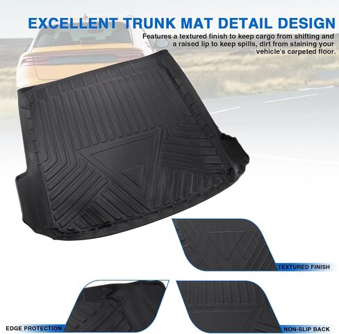 MotorFansClub Cargo Liner Fit for Audi Q5 SQ5 2018 2019 2020 2021 2022 2023 Trunk Liner Tray Heavy Duty Rubber Rear Cargo Area Mat Waterproof Protector Floor Mat Black in Saudi Arabia