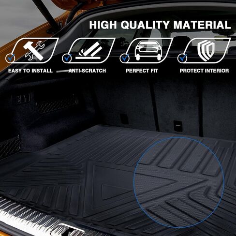 MotorFansClub Cargo Liner Fit for Audi Q5 SQ5 2018 2019 2020 2021 2022 2023 Trunk Liner Tray Heavy Duty Rubber Rear Cargo Area Mat Waterproof Protector Floor Mat Black in Saudi Arabia