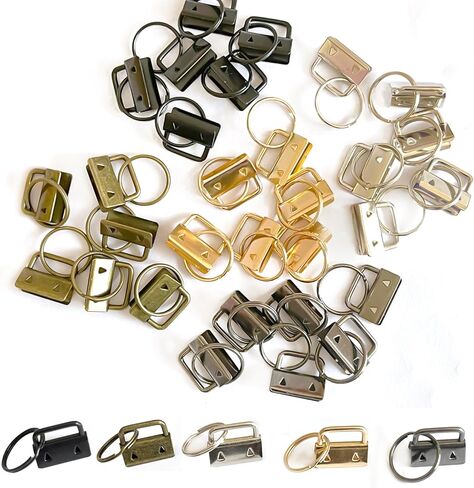 BRT Bearingshui 1 بوصة مفتاح فوب الأجهزة مع حلقات المفاتيح مجموعات 30 قطعة 5 ألوان، مجموعة أدوات سلسلة المفاتيح المعدنية لسلسلة المفاتيح المعصم، الحبل الرئيسي وسلسلة المفاتيح صنع لوازم الأجهزة in Kuwait