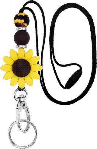 BIHRTC Lanyards for Keys Retractable Badge Holders Neck Lanyard Teacher Breakaway Lanyards Id Badges and Keys Cute Silicone Beaded Lanyard Badge Lanyards Neck Lanyard in Saudi Arabia