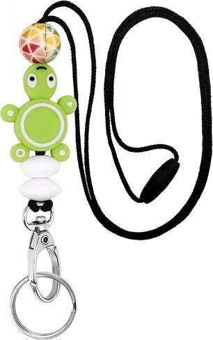 BIHRTC Lanyards for Keys Retractable Badge Holders Neck Lanyard Teacher Breakaway Lanyards Id Badges and Keys Cute Silicone Beaded Lanyard Badge Lanyards Neck Lanyard in Saudi Arabia