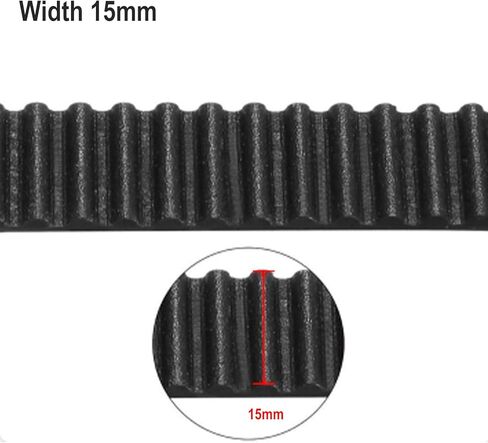 حزام توقيت HTD 3M بديل مفتوح، عرض 15 مم 5 أمتار حزام توقيت أسود، بولي يوريثين مع قلب فولاذي، ضوضاء منخفضة، مناسب للمركبة، طابعة ثلاثية الأبعاد، مضخة مياه، محرك، مروحة، آلة بيع in Kuwait