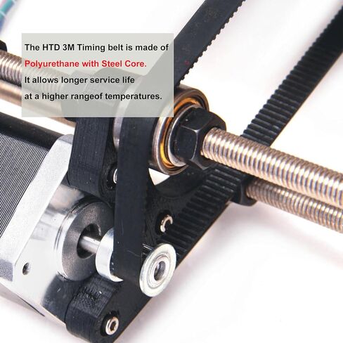 حزام توقيت HTD 3M بديل مفتوح، عرض 15 مم 5 أمتار حزام توقيت أسود، بولي يوريثين مع قلب فولاذي، ضوضاء منخفضة، مناسب للمركبة، طابعة ثلاثية الأبعاد، مضخة مياه، محرك، مروحة، آلة بيع in Kuwait