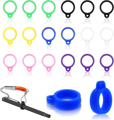 Aster 20 Pcs Anti-Lost Silicone Rubber Rings, Pen Holder for Lanyard, Necklace Lanyard Replacement, Pendant Multipurpose Adjustable Band Holder, Lanyard Pen Holder (Black 8mm/0.3inch) in Saudi Arabia