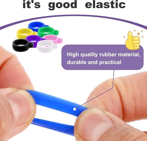 Aster 20 Pcs Anti-Lost Silicone Rubber Rings, Pen Holder for Lanyard, Necklace Lanyard Replacement, Pendant Multipurpose Adjustable Band Holder, Lanyard Pen Holder (Black 8mm/0.3inch) in Saudi Arabia