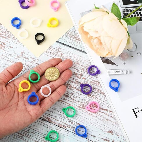 Aster 20 Pcs Anti-Lost Silicone Rubber Rings, Pen Holder for Lanyard, Necklace Lanyard Replacement, Pendant Multipurpose Adjustable Band Holder, Lanyard Pen Holder (Black 8mm/0.3inch) in Saudi Arabia