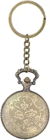 AUGEN Metal Keychain For Men And Women, Round Key Ring Holder Organizer With Vintage Classic Pocket Stopwatch (Madrid Design, Pack of 1) in Saudi Arabia