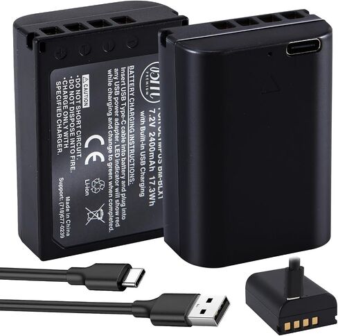 BM Premium BLX-1 High Capacity Battery with Built-in USB-C Charging Port for Olympus OM System OM-1, OM-1 Mark II, HLD-10 Cameras in Saudi Arabia