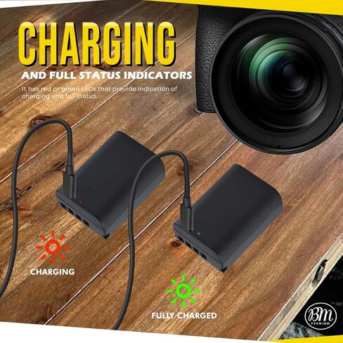 BM Premium BLX-1 High Capacity Battery with Built-in USB-C Charging Port for Olympus OM System OM-1, OM-1 Mark II, HLD-10 Cameras in Saudi Arabia