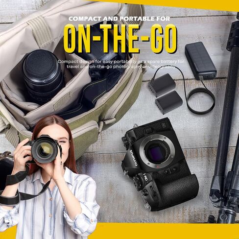 BM Premium BLX-1 High Capacity Battery with Built-in USB-C Charging Port for Olympus OM System OM-1, OM-1 Mark II, HLD-10 Cameras in Saudi Arabia