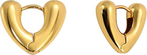 Cute Heart Earrings Yellow Gold Plated Earrings for Women Girls Huggie Fashion Earrings in Saudi Arabia