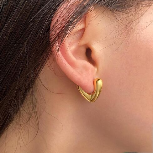 Cute Heart Earrings Yellow Gold Plated Earrings for Women Girls Huggie Fashion Earrings in Saudi Arabia