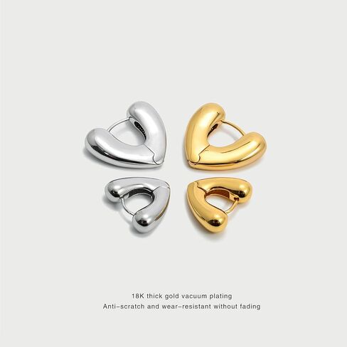 Cute Heart Earrings Yellow Gold Plated Earrings for Women Girls Huggie Fashion Earrings in Saudi Arabia