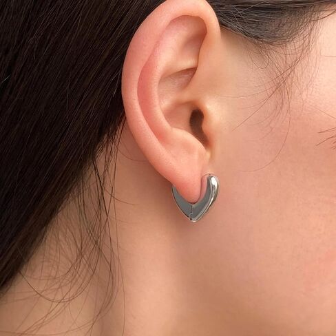 Cute Heart Earrings Yellow Gold Plated Earrings for Women Girls Huggie Fashion Earrings in Saudi Arabia