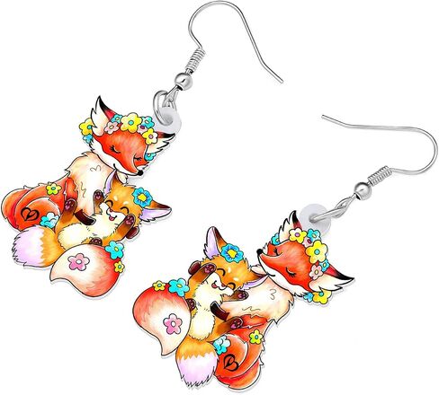 Cute Fox Earrings Fashion Jewelry Acrylic Drop Dangle Earrings for Women Girls Party Favors Fox Gifts Charms in Saudi Arabia